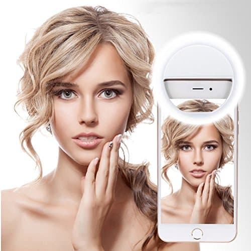 Selfie Ring Light for Camera,36 LED Highlight Selfie Ring Flash Fill Light Camera Photography for iPhone iPad Sumsung Galaxy Photography Phones, White (without battery)