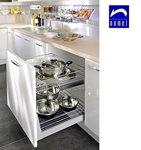 All Sizes Self Soft Close, Pull Out Kitchen Storage Full Extension W-2311 (Chrome, 300mm)