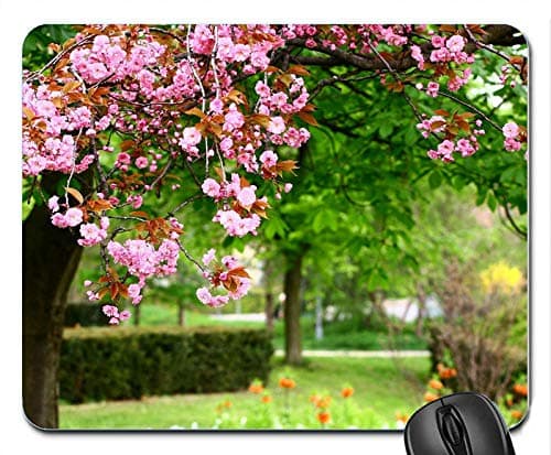 Sakura Bloom Spring Park Customized Mouse Pad Rectangle Mouse Pad Gaming Mouse mat