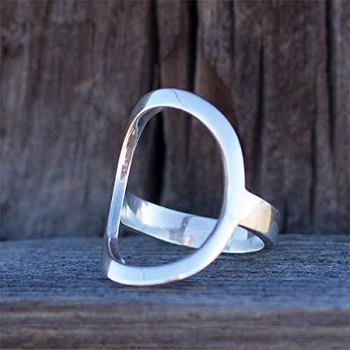 Karma Silver Statement Ring Size 7 Open Sterling Circle Gift For Women