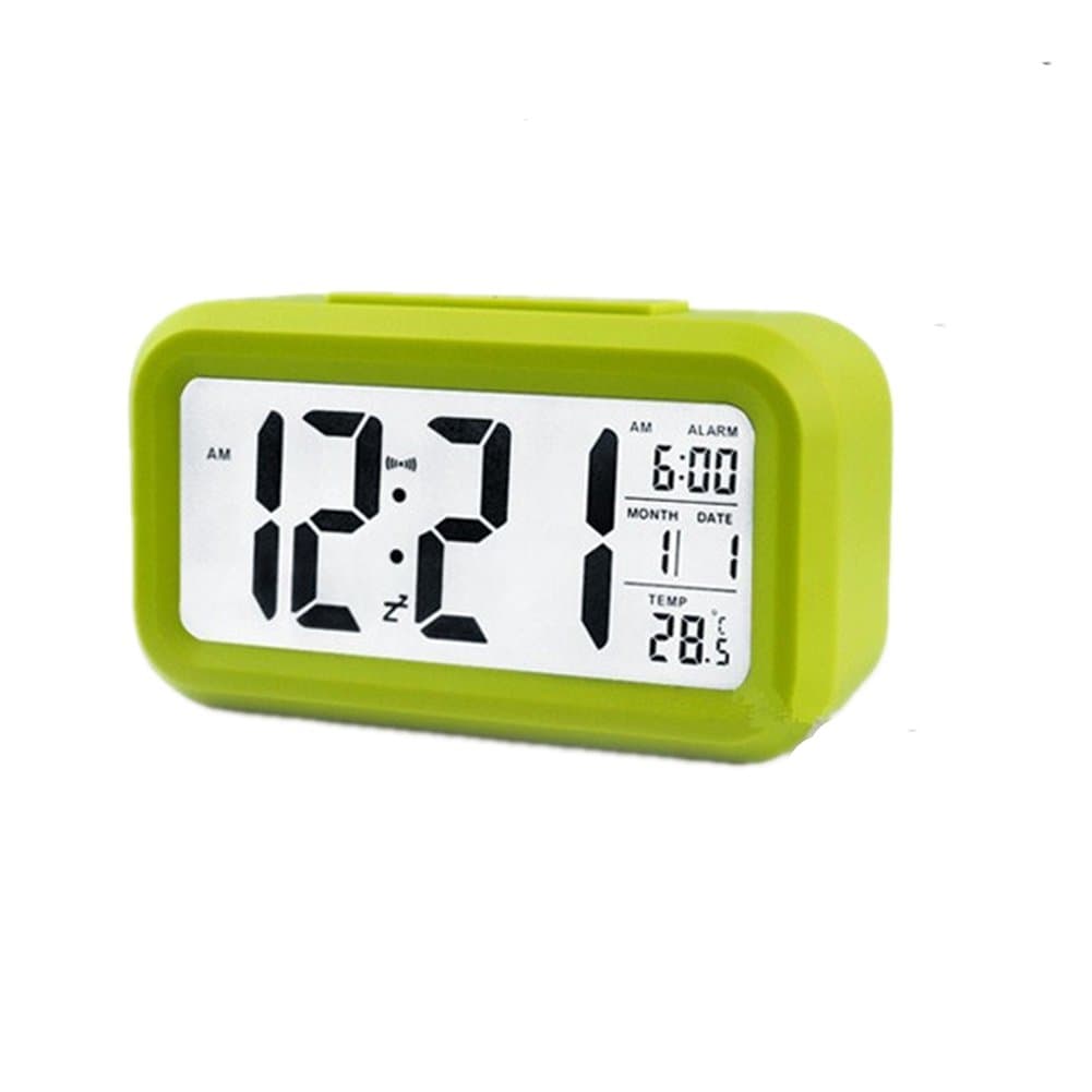 Ancient winds Electronic Alarm Clock,low Light Sensor Technology with LED Large Screen and Temperature (Green)
