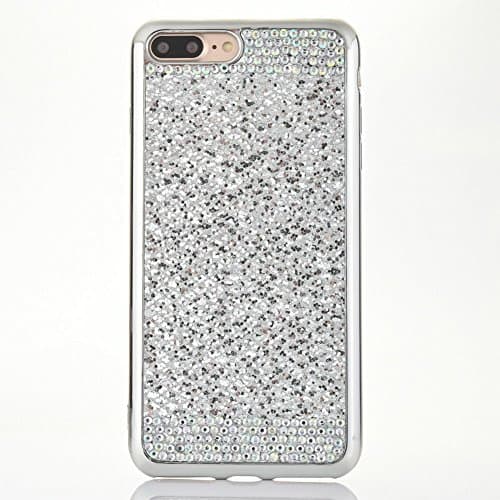 MACBOU iPhone 6S Plus Case,iPhone 6 Plus Case Glitter Bling Crystal Rhinestone Diamond Soft Rubber Case Cover Skin For iPhone 6S Plus &amp; iPhone 6 Plus (Silver)