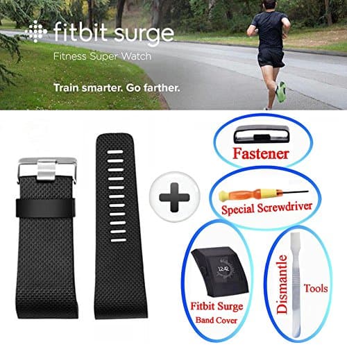 hellosy Replacement Large and Small Classic Edition Adjustable Comfortable Strap Band for Fitbit Surge Replacement Fitness Accessory Wristband with Tools (Replacement Band For Fitbit Surge X-Large)