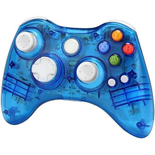 Xbox 360 Wireless Controller Zoewal FA03 Wireless Game Pad Controller for Windows &amp; Xbox 360 Console-Blue (Third-party manufacturing)