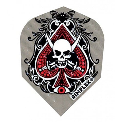 Dimplex Standard Double Thick Dimpled Dart Flights (3 Sets, Skull Spade)