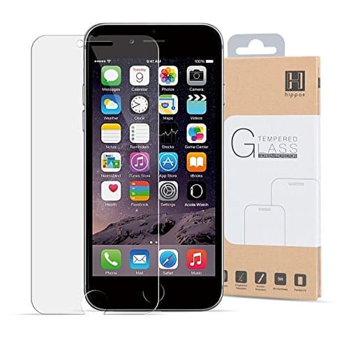 HIPPOX iPhone 6S Plus Screen Protector, iPhone 6 Plus Screen Protector [Tempered Glass] 0.2mm Ballistic Glass iPhone 6/6S Plus Glass Screen Protector Work with Protective Case