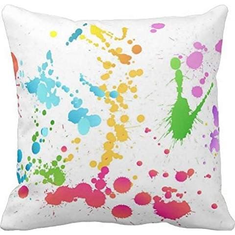 Multi-Colored Paint Splattered Throw pillow case 20*20