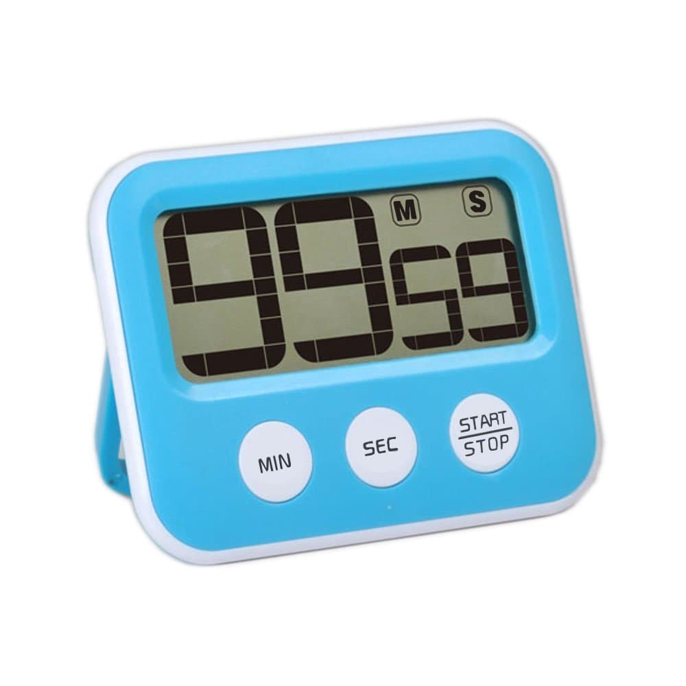 Kitchen Timer,4 Segment Big LCD Screen Digital Scrolling Display Count-Down Timer, Extra Accuracy, Loud Alarm Voice with Strong Magnetic and Table Vertical (Blue)