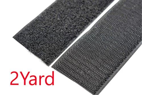 Pertid Strap1"Black Nylon Onewrap Strap Hook and Loop 2 yards Sticky Back Tape Fabric Fastener 6 feet
