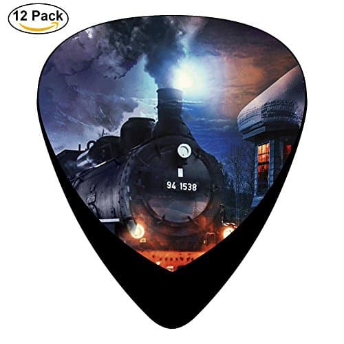 Drive Train Celluloid Guitar Picks 12 Pack Includes Thin,Medium,Heavy Gauges For Electric Acoustic Guitar