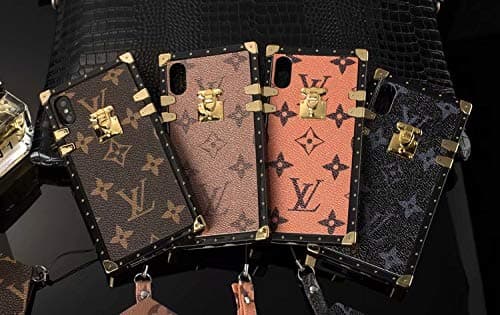 Case for iPhone Xs, iPhone X Case, TPU Trunk Monogram Case Vintage Luxury iPhone Xs X Case with Lanyard