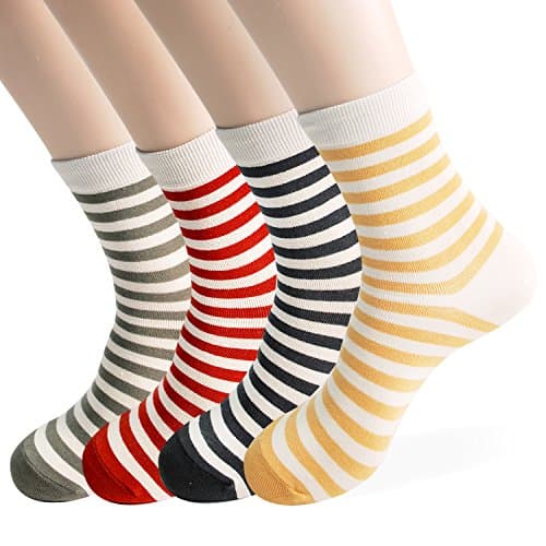 Womens Casual Socks - Striped and Dot Patterned Good for Gift Idea Value Sets