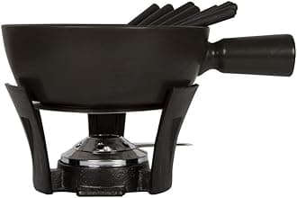BOSKANero Large Cheese Fondue Set, 2.2 Liters, Black