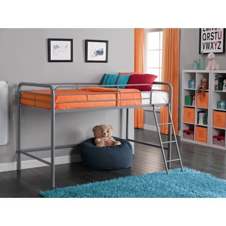 Junior Metal Loft Bed, Silver