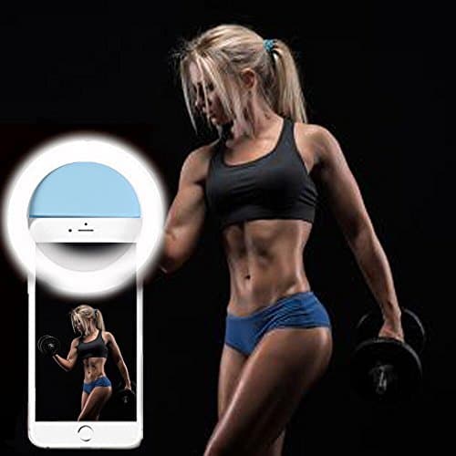 Selfie Ring Light, Eleist Rechargeable 36 LED Ring Light for Camera Selfie Ring Flash Fill Light for iPhone 7/7 Plus/6S Plus/6S/5S Galaxy S7/S7 Edge/S6/S6 Night Light Closet Light (Blue)