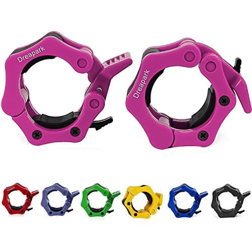 Dreapark 2" Olympic Barbell Clamp Locking Collars with Quick Release (1 Pair) (Pink)