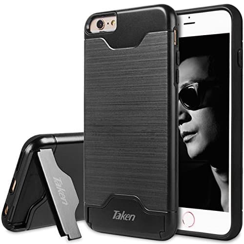 iPhone 6S Plus Case,iPhone 6 Plus Case, TAKEN DIRECT Slim Dual Layer Soft Silicone &amp; Hard Back Cover Bumper Protective Shock-Absorption &amp; Skid-proof Anti-Scratch Hybrid Case for Apple 5.5 inch- Black