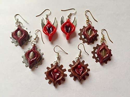 Steampunk Yoni Fishhook Earrings