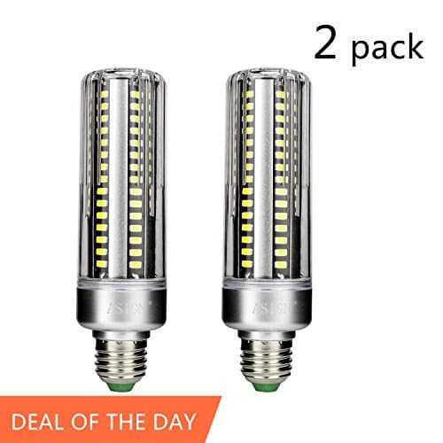 ASIGN 2-pack 20 Watts LED Corn Light Bulb, E26/E27 2000 Lumens 6000K White Light Bulb for Home Street Garage Factory Warehouse Porch Backyard Garden