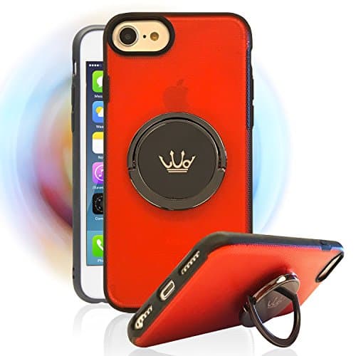 Doonpa Multifunction Spinner Cellphone Case for Apple iPhone 8 Plus,7 Plus,6S Plus,iPhone 6 Plus with Metal Ring Holder Stand (Red)
