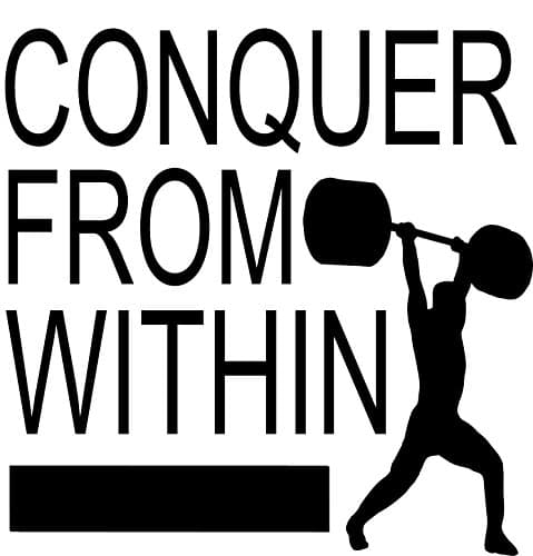 CONQUER FROM WITHIN LIFTING VINYL STICKER