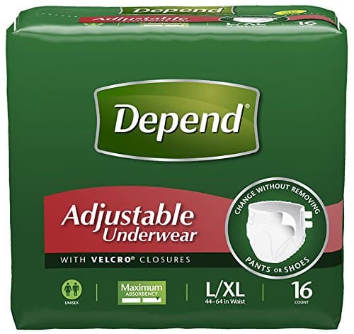 Depend Adjustable Underwear, Maximum Absorbency, L/XL, 64 count for Men