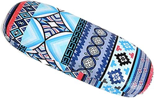 Hard Protective Clam Shell Eyeglass Case Ethnic Pattern Design Medium Size (Blue)