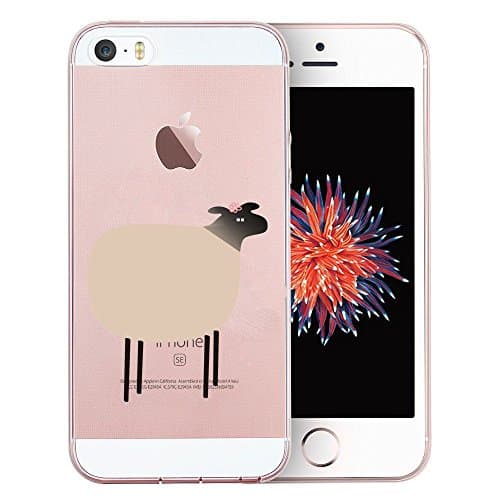 iPhone SE Case Clear, Vect iPhone 5s Case Clear with Embossed Design TPU Soft Shock-Absorption Scratch-Resistant Slim Fit Protective Cover for iPhone SE iPhone 5s 4 inch (Floral Moo-cow)