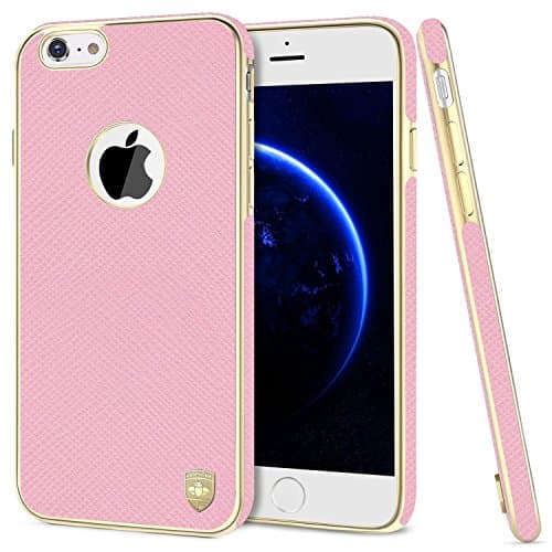 iPhone 6s Plus Case, iPhone 6 Plus Case, Luxury PU Leather Cloth Protective Cover Case, Magnetic Electroplate Rubber Slim Cell Phone Case iPhone 6s Plus iPhone 6 Plus Cases(5.5 inch) - Pink