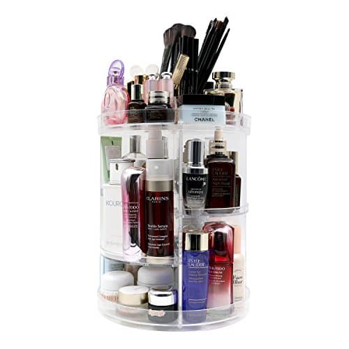 Meeracula 360 Degree Rotating Makeup Organizer, Adjustable Multi-Function Cosmetic Storage Box, 7 Layers, Oversize Capacity, Fits Nail Polish, Eyeliner, Lipsticks and More.(Clear/Acrylic) (Oversize)