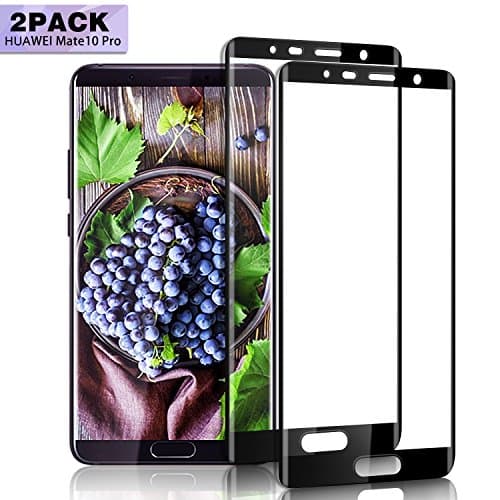 Aonsen suitable for Huawei Mate 10 Pro Screen protector, [2 Pack] Full Coverage Tempered Glass, Shatter-Proof 9H Hardnes, Crystal Clear, Scratch Resist, HD Crystal Protective Film Guard Cover - Black