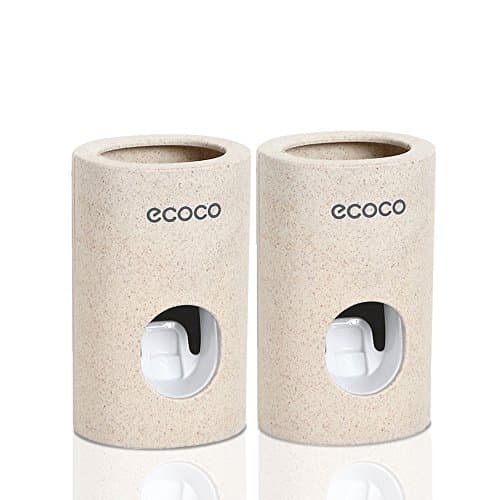 Automatic Toothpaste Dispenser Set Dustproof with Wall Mounted Kids Hands Free Toothpaste Squeezer for Family Washroom bathroom.FDA and LFGB Listed.2 Pack