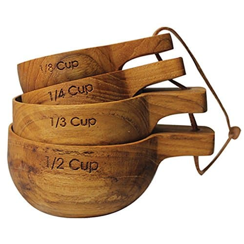 Handmade Teak Wood Measuring Cups