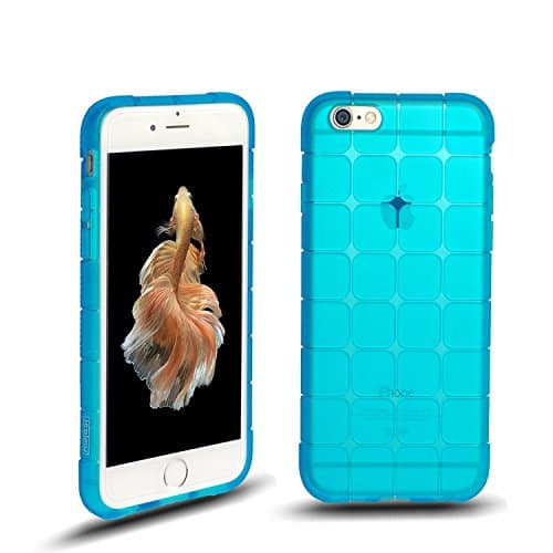 PHONEST iPhone 6 plus Case, iPhone 6s plus Case, Non-discoloring TPU Frosted Grid Series, Back Cover Protective Case for 5.5 inches iPhone 6s plus / 6 plus - (Clear Blue)
