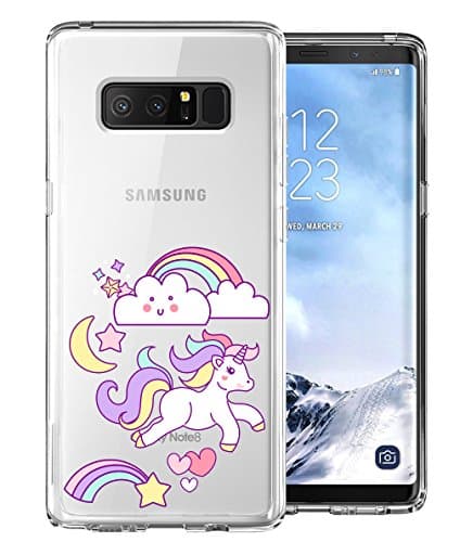 Samsung Galaxy Note 8 Case Unicorn Design Pattern Clear Transparent Protective Tpu Soft Phone Case(Unicorn)