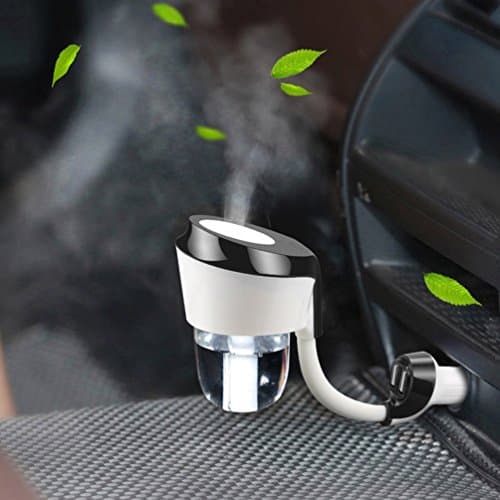 Vyaime Car Diffuser Humidifier Aromatherapy Essential Oil Diffuser,Dual USB Car Charger,Sponges Filter Auto Shut-off Ultrasonic Air Purifier for Car(Black)