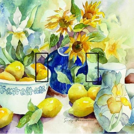 Lemon Table Double Toggle SwitchStix Peel and Stick Switch Plate Cover Décor - 2 Units