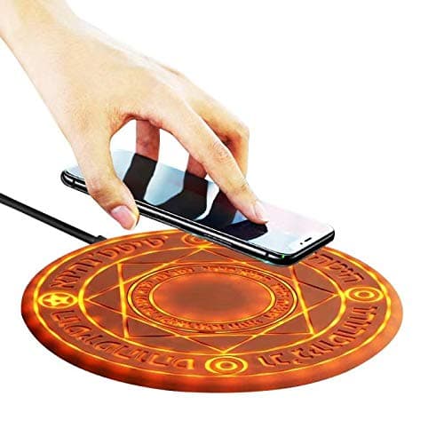 Magic Array Wireless Charger, 10w Ultra-Thin Qi Wireless Charging Pad, Compatible for iPhone 11 pro MAX /X/XS/MAX/8/8 Plus/Galaxy Note 9/S9/S10e Plus Edge More (Adapter NOT Included) (Brown)