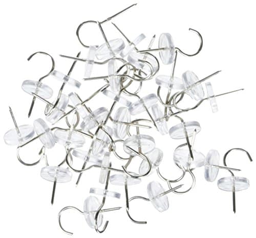 Crazy Tackz 40pc Clamshell Push Pin Hook.5 x .5 x 1.125, Clear