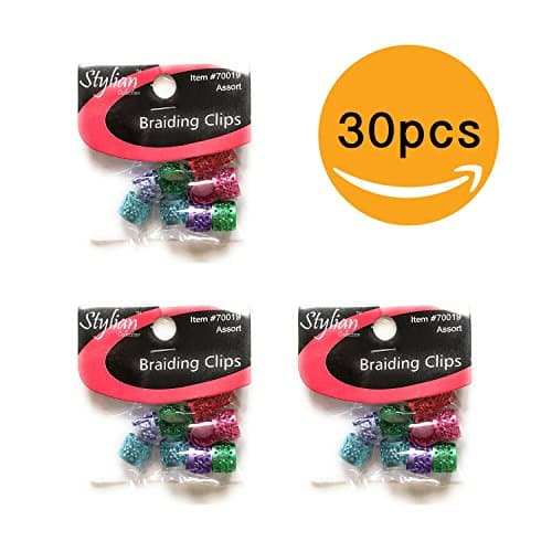 MIXED MULTI COLORS Dread Lock Dreadlocks Braiding Beads MIXED MULTI COLORS Metal Cuffs Hair Accessories Decoration Filigree Tube 10mm 30pcs Pack