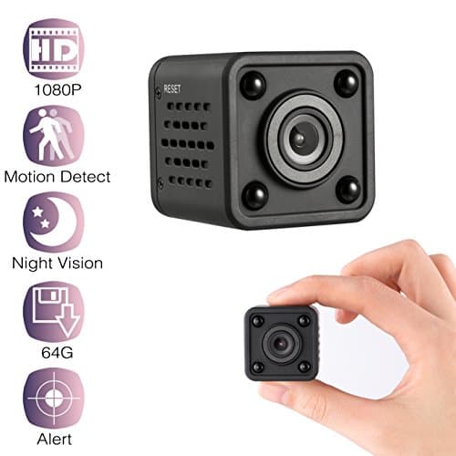 Mini DV Camera Small Camera 1080P Full HD Portable Mini Video Camera with IR Night Vision &amp; Motion Detection, Security Surveillance Camera for Home Office (Black)