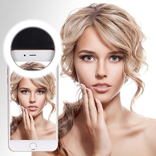 Selfie Ring Light for Camera,36 LED Highlight Selfie Ring Flash Fill Light Camera Photography for iPhone iPad Sumsung Galaxy Photography Phones, Black（without battery）