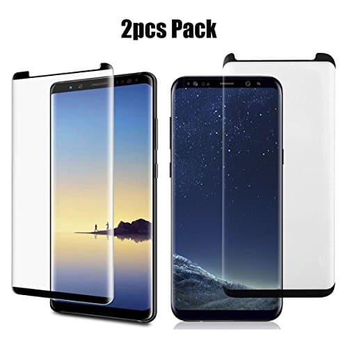 Dinhey Galaxy Note 8 Screen Protector[2 Pack] 9H Hardness 3D Curved Case Frendly Anti-Bubble Anti-Scratch Highly- Responsive for Samsung Note 8 Screen Protector Black