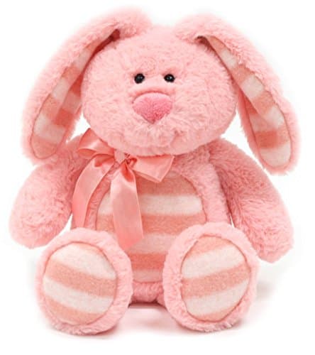Plush Striped Easter Bunny - Pink