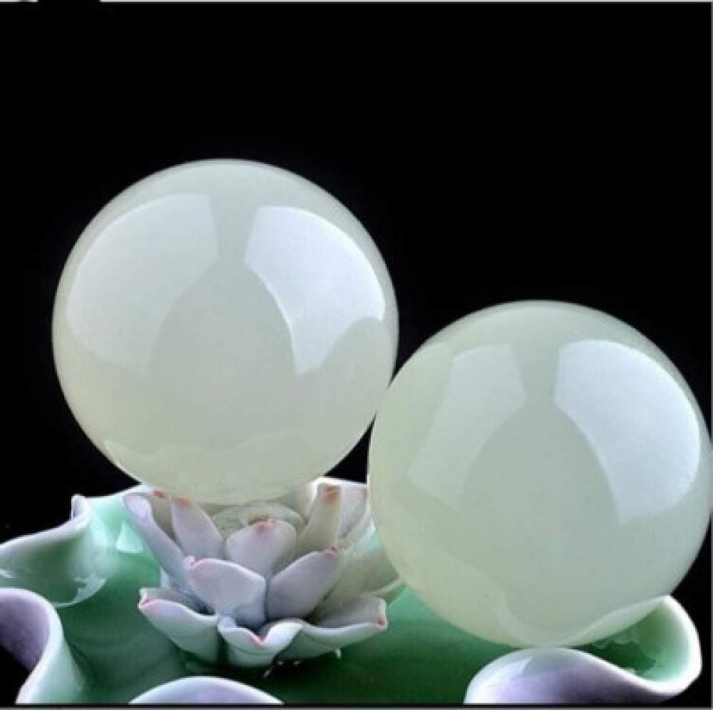 Laogg Baoding Balls Chinese,Baoding Balls White Sphere Beautiful Hand Ball Fitness Balls Round 5cm Fingers Exercise Health Jade Play