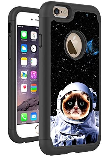 iPhone 6S 6 Case Cover By HybCase Featuring Grumpy Cat Astranaut Galaxy Constellation Fun iPhone 6S Cases For Girls Teens Women