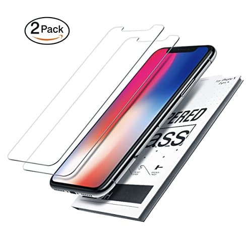 iPhone X Screen Protector ,2 Pack 9H Hardness 2.5D Tempered Glass by Todoxi, Anti-Shatter Anti-Scratch Case Friendly for 5.8' Apple iPhone 10