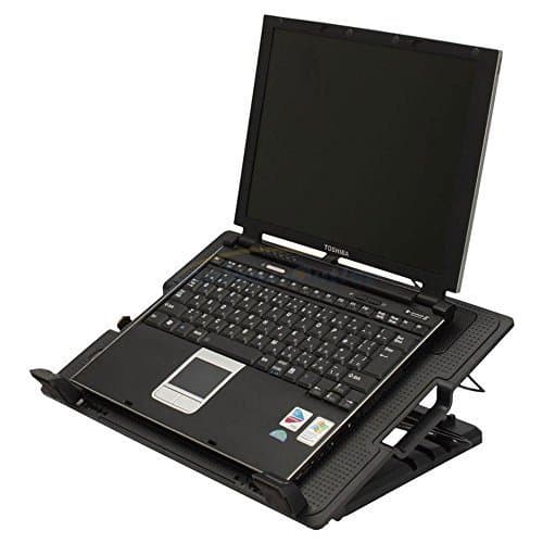 Wide 9-17" USB Notebook Computer Cooling Adjustable Stand Pad Quiet Fans - Black