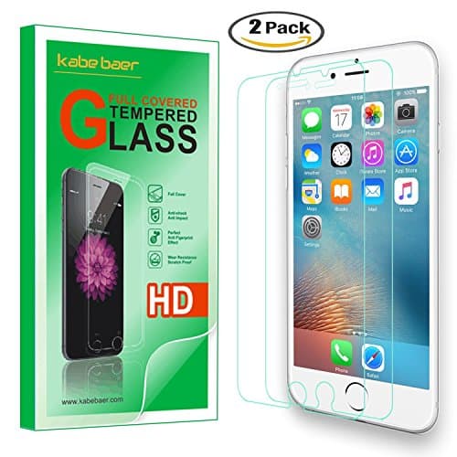 Kabe Baer High Definition Clear iPhone 7 Plus Screen Protector 9H 0.33mm Premium Tempered Glass Screen Protector for iPhone 7 Plus (5.5 inch) Smudge Easy Install (2 Pack)