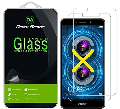 [2-Pack] Huawei Honor 6X Screen Protector, Dmax Armor [Tempered Glass] 0.3mm 9H Hardness, Anti-Scratch, Anti-Fingerprint, Bubble Free, Ultra-clear